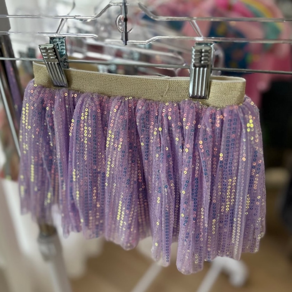 Girls Lavender Sparkle Sequin Skirt (12M up to 6Y available)